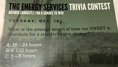 TNG Energy Services – TRIVIA CONTEST – Tuesday