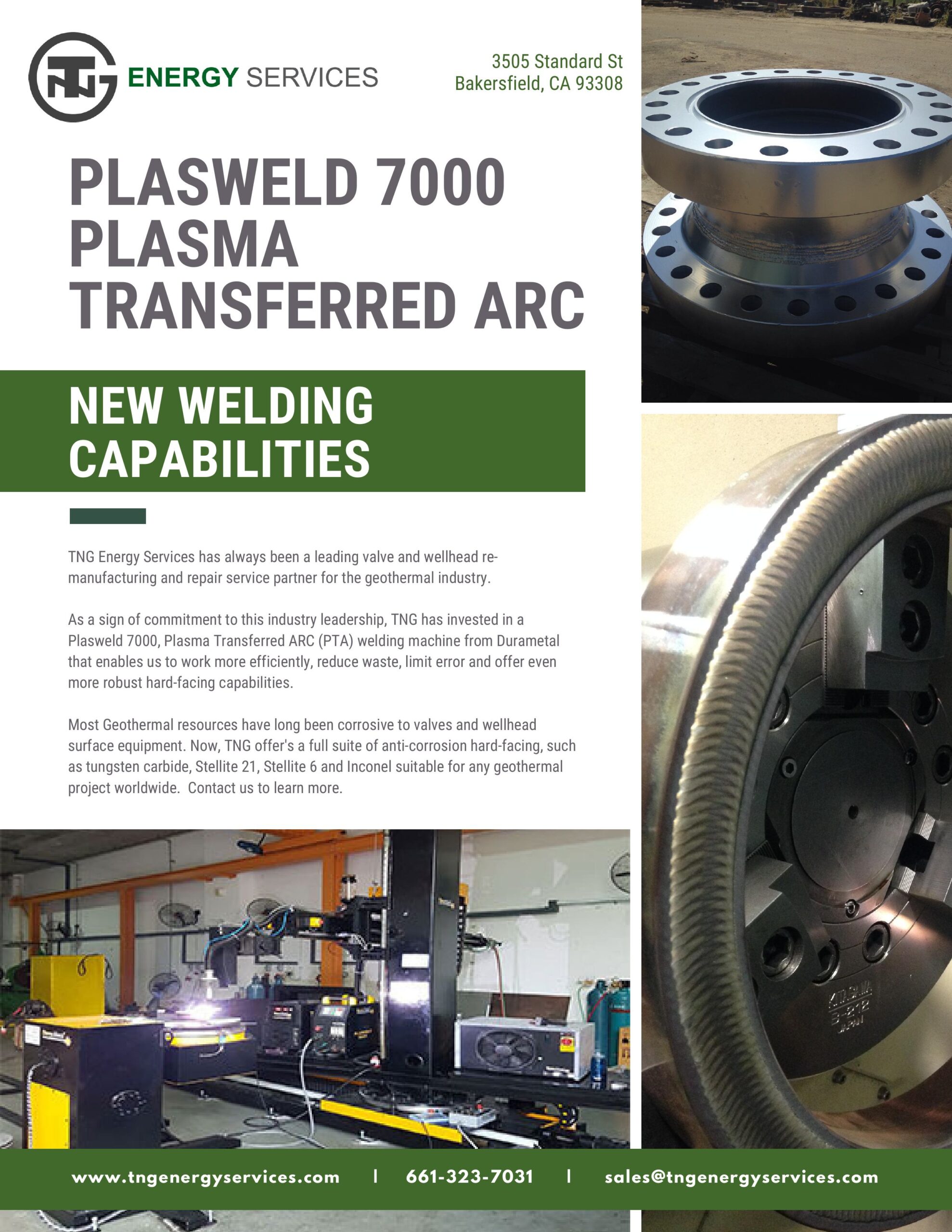 NEW: Plasma Transferred Arc Welding Capabilities